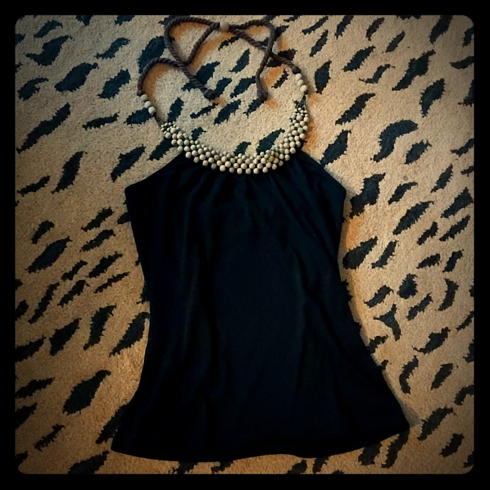 Black halter tank top by L8TeR